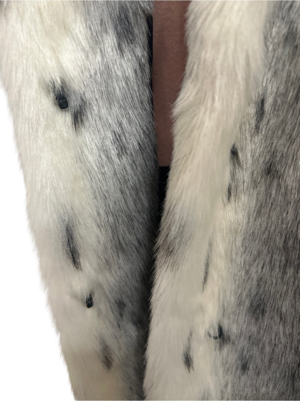 Rare Vintage Olympia Faux Fur Coat Womens M Snow Leopard Print Maxi Long Glam - Picture 11 of 16